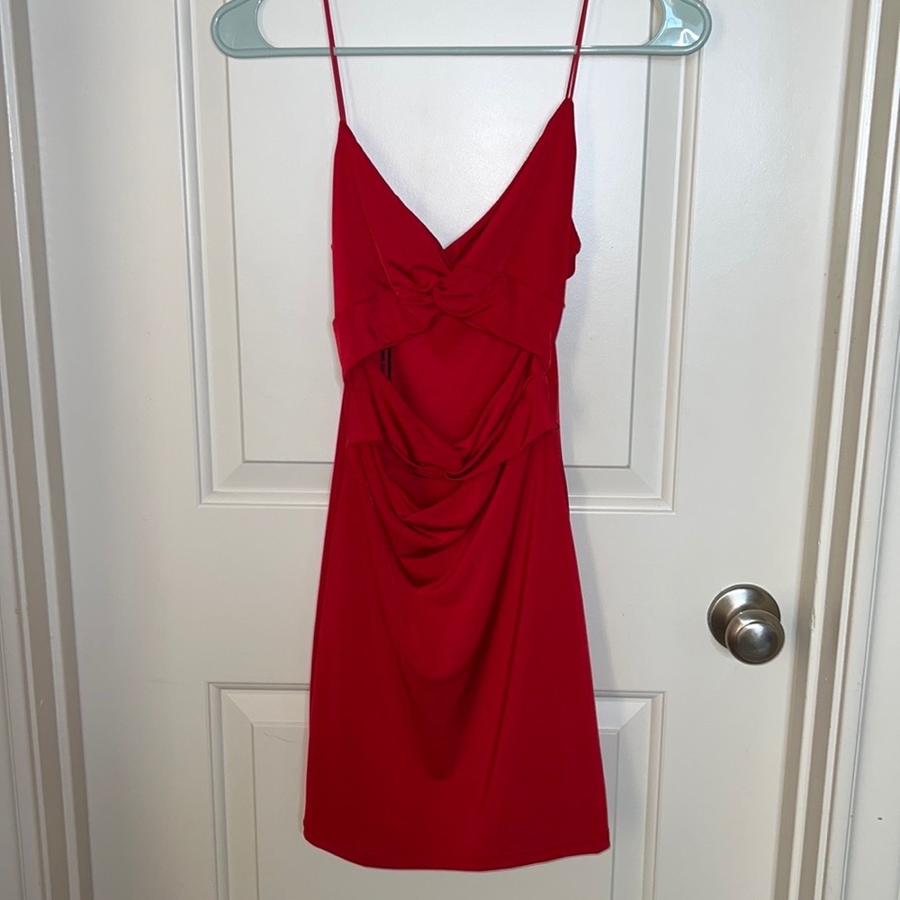 Red mini dress
